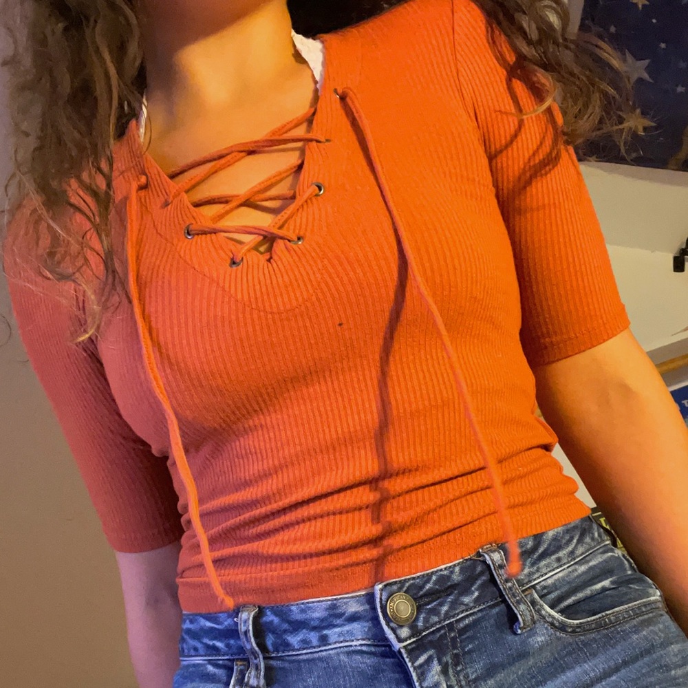 Topshop Lace-Up Top